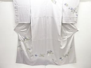 未使用品　作家物　手描き友禅松藤模様訪問着